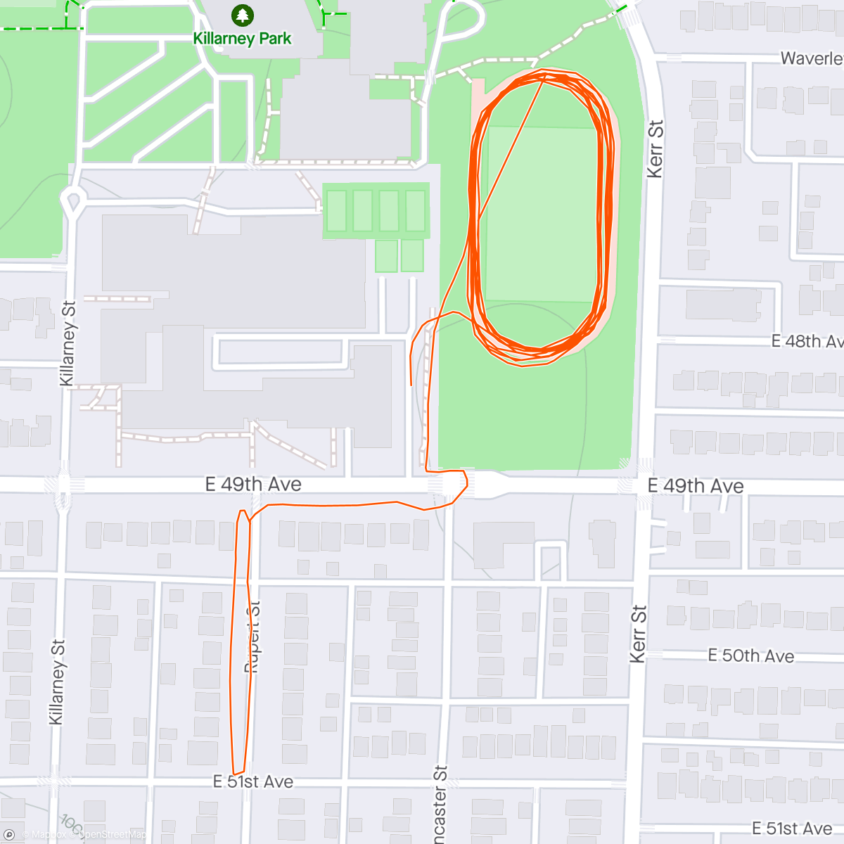 Map of the activity, Oh hello Track, my old friend