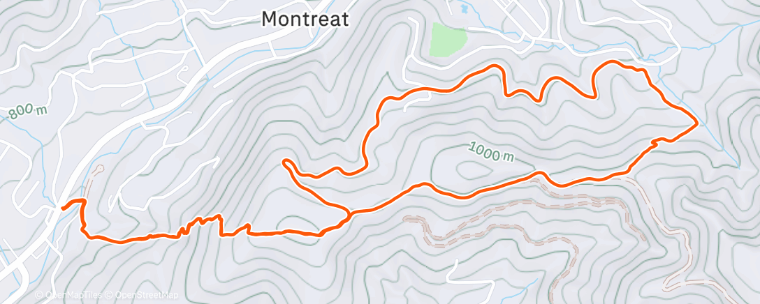 Map of the activity, Afternoon Trail Run
