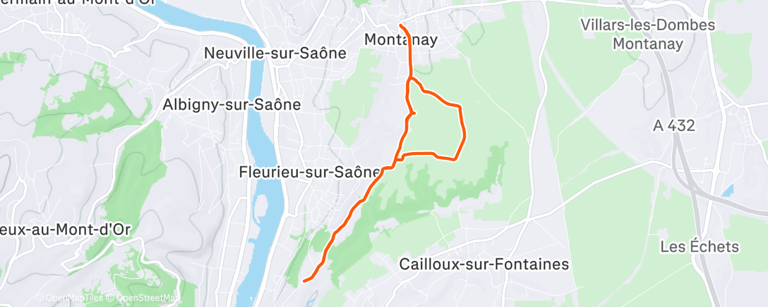 Map of the activity, Trail le matin