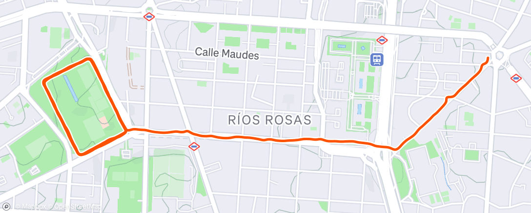 Mapa de la actividad, Fartlek 1” 1” x 8