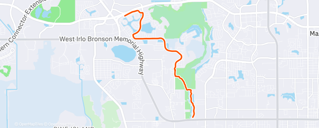 Map of the activity, Afternoon Run