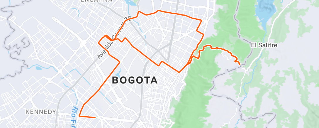 Map of the activity, Morning Ride