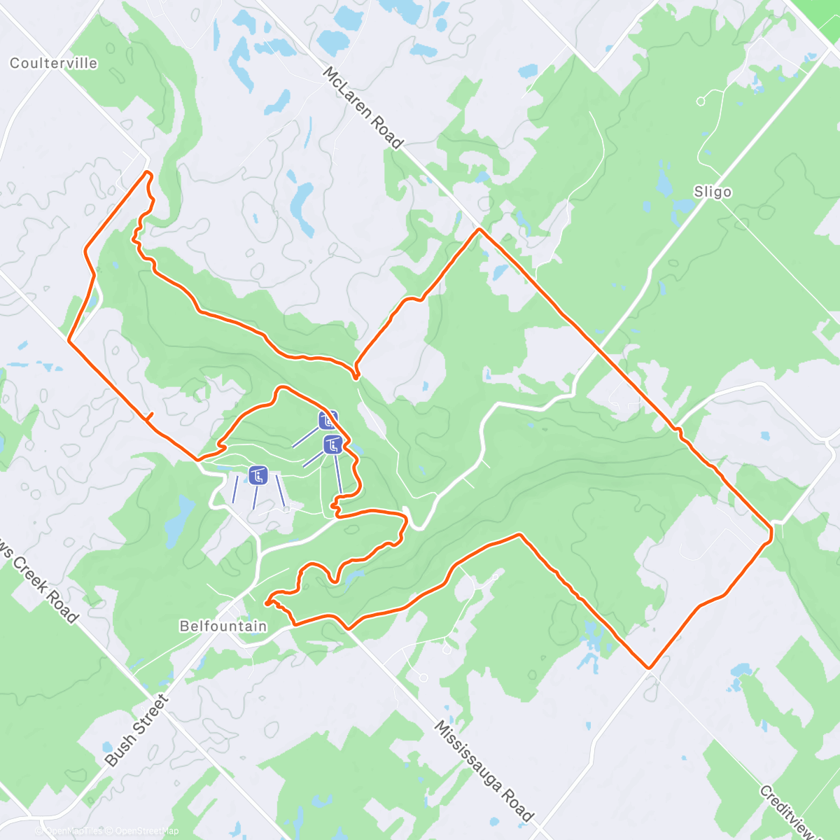 Map of the activity, Slippy sloppy and windy