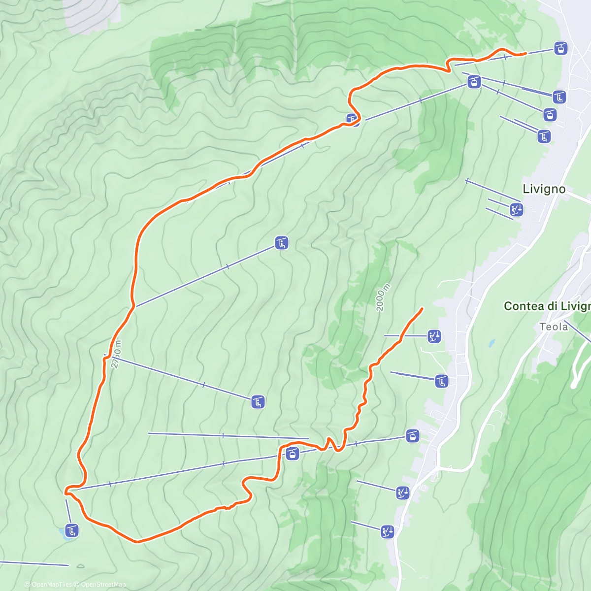 Map of the activity, Morning Backcountry Ski