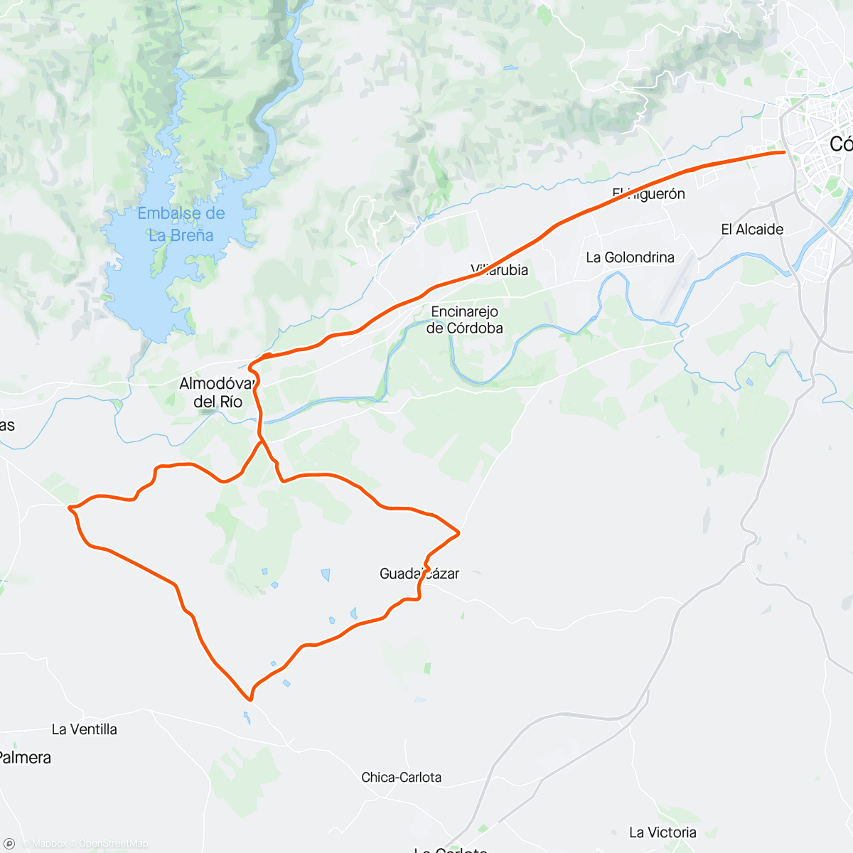 Map of the activity, Bicicleta BH carbón CORE por la tarde