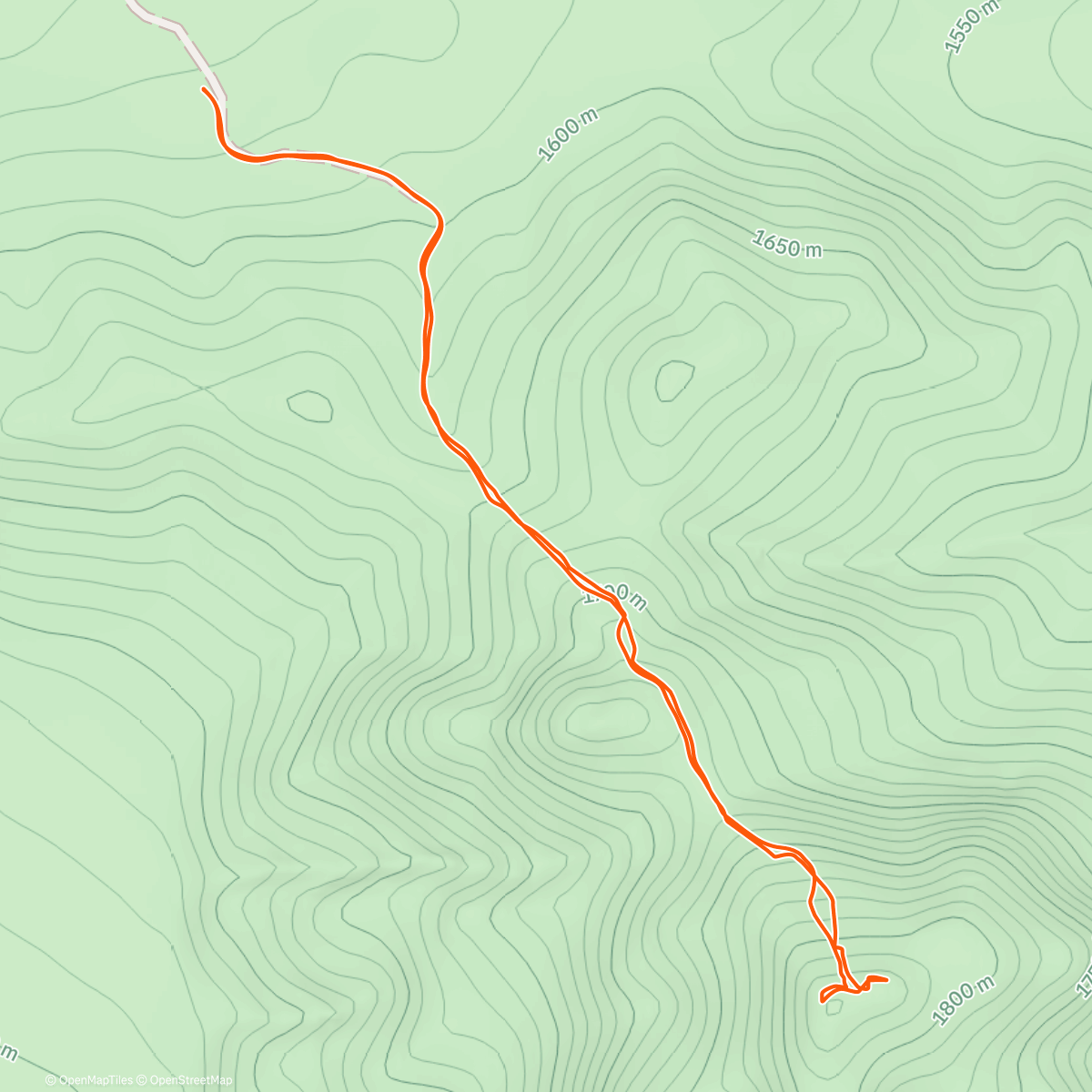 Map of the activity, Volcano Peak