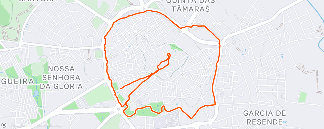 Map of the activity, Lunch Run Evora