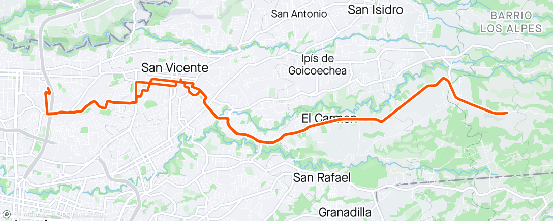 Map of the activity, Bicicleta por el Carmen 🚴🏻‍♂️