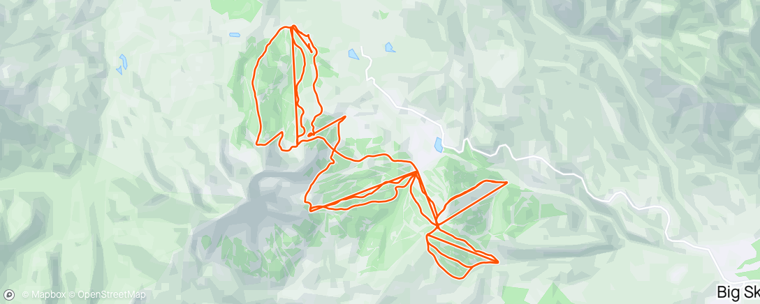 Map of the activity, Slopes - A day skiing at Big Sky Resort