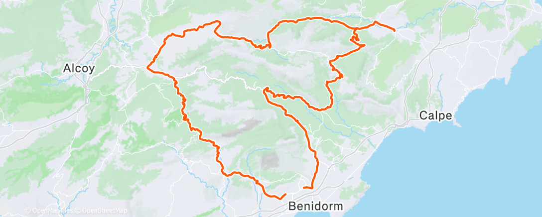 Map of the activity, Ciclismo
