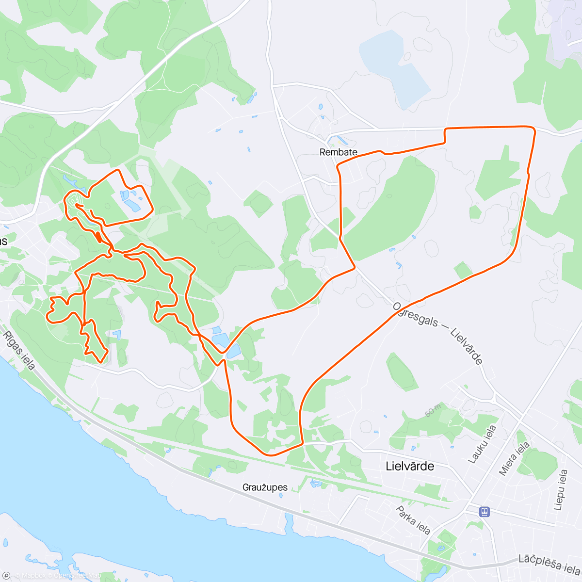 Map of the activity, Vivus MTB 1.posms Ķegumā, pusmaratona distance