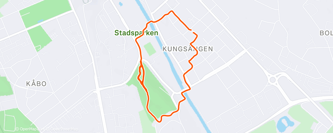 Map of the activity, Evening Trail Run