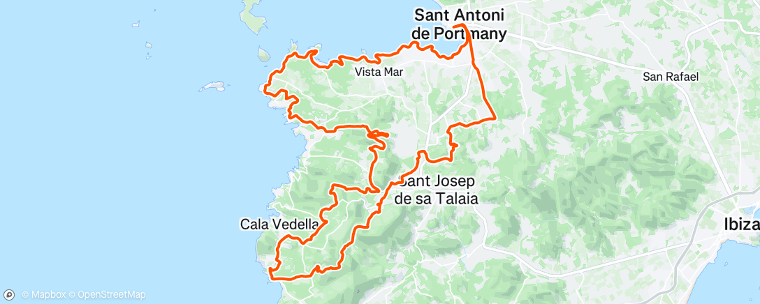 Map of the activity, Vuelta Ibiza finiquitada! ❤️🙌