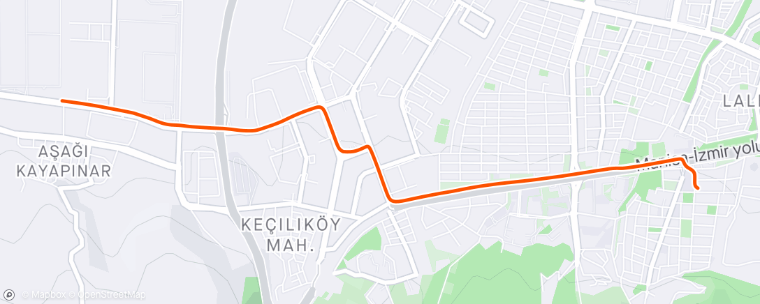 Map of the activity, Evening ride