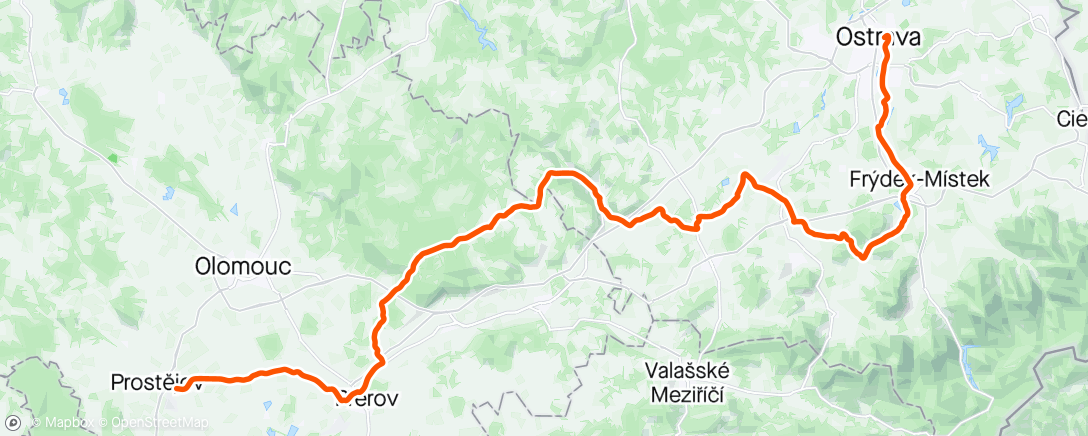 Map of the activity, Czech Tour - Stage 1