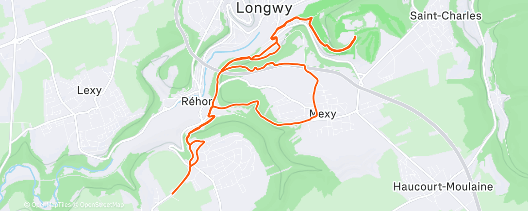 Map of the activity, Trail le matin