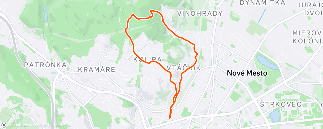 Map of the activity, Poobedná Z2 v kopcoch