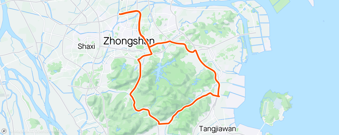 Map of the activity, 傍晚骑行