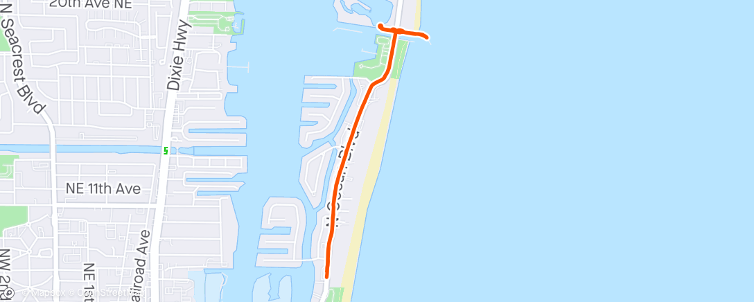 Map of the activity, Morning Beach Walk