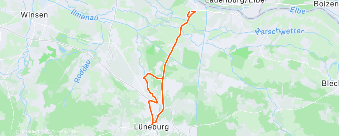 Map of the activity, Fahrt am Morgen