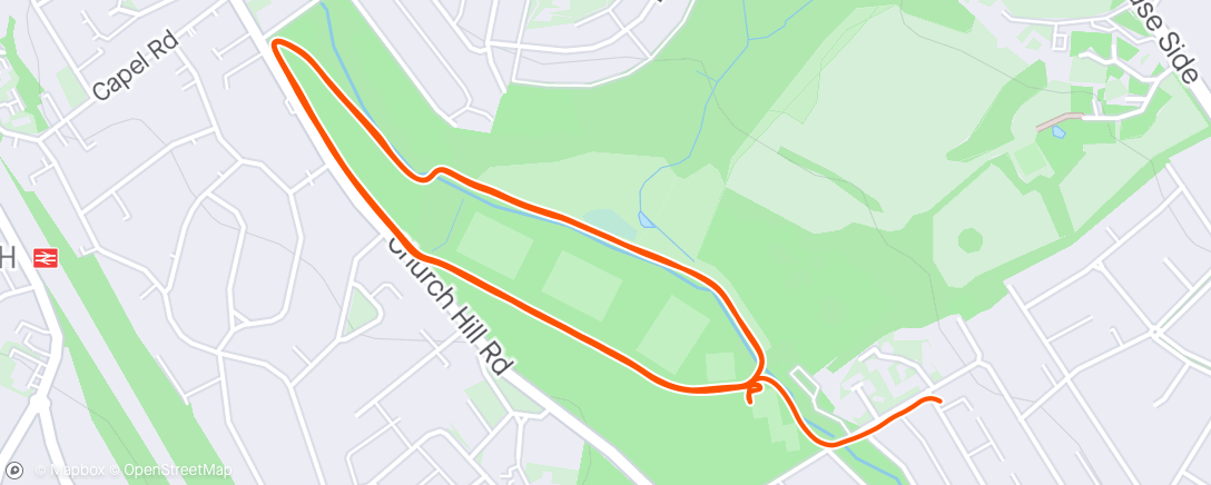 Map of the activity, Steady Parkrun - 18:38