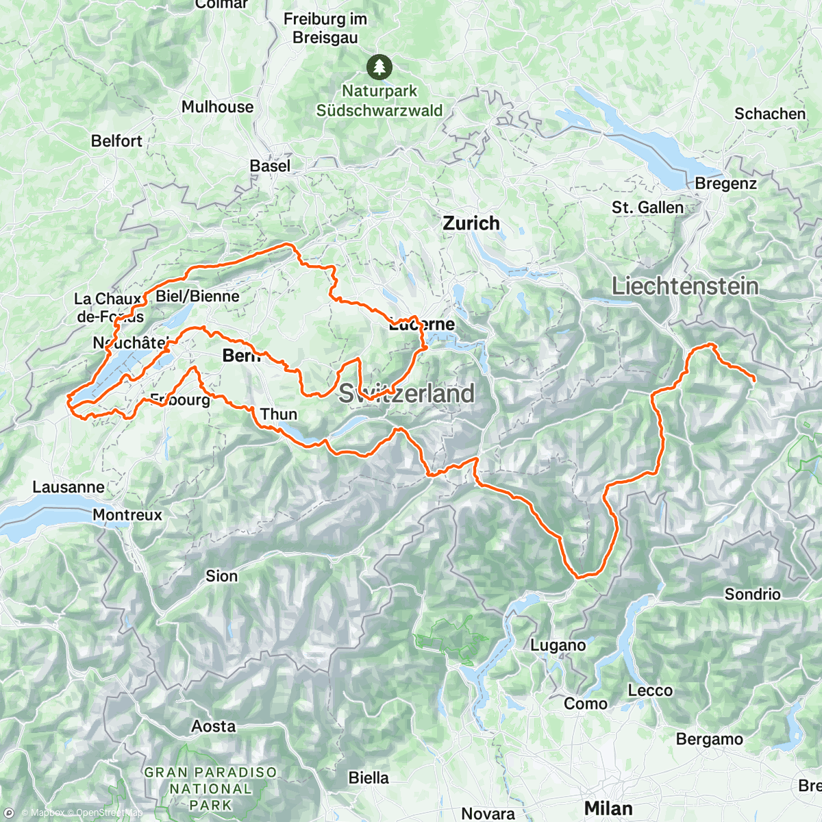 Map of the activity, 🇨🇭Race Across Switzerland 🥇