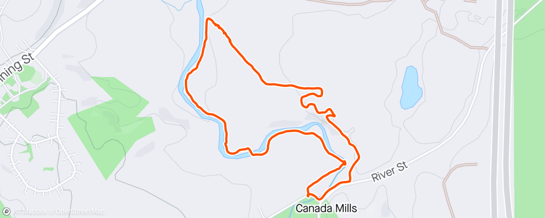 Map of the activity, Evening Trail Run w/Hunter