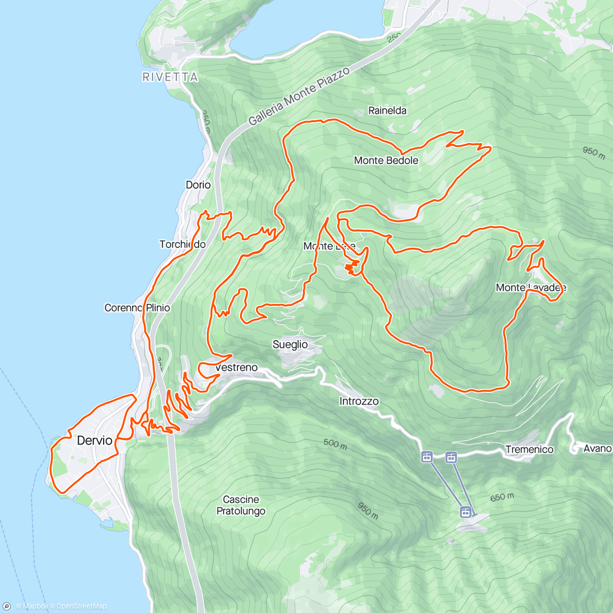 Karte der Aktivität „Gara "Como bike marathon" discesa una via Crucis”