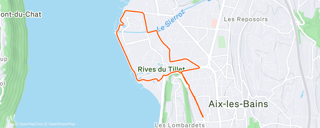 Map of the activity, Evening Run