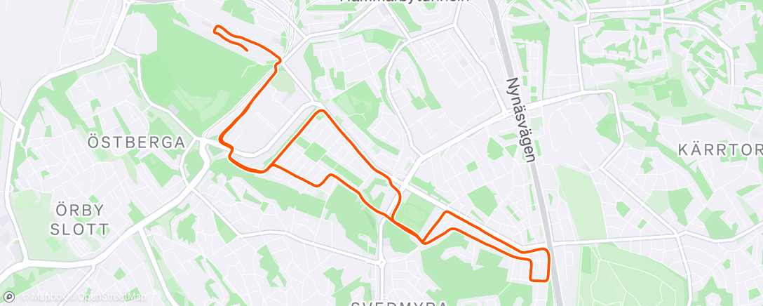 Map of the activity, Afternoon Run