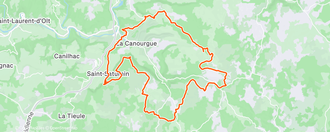 Map of the activity, Sortie en VTT électrique dans l'après-midi