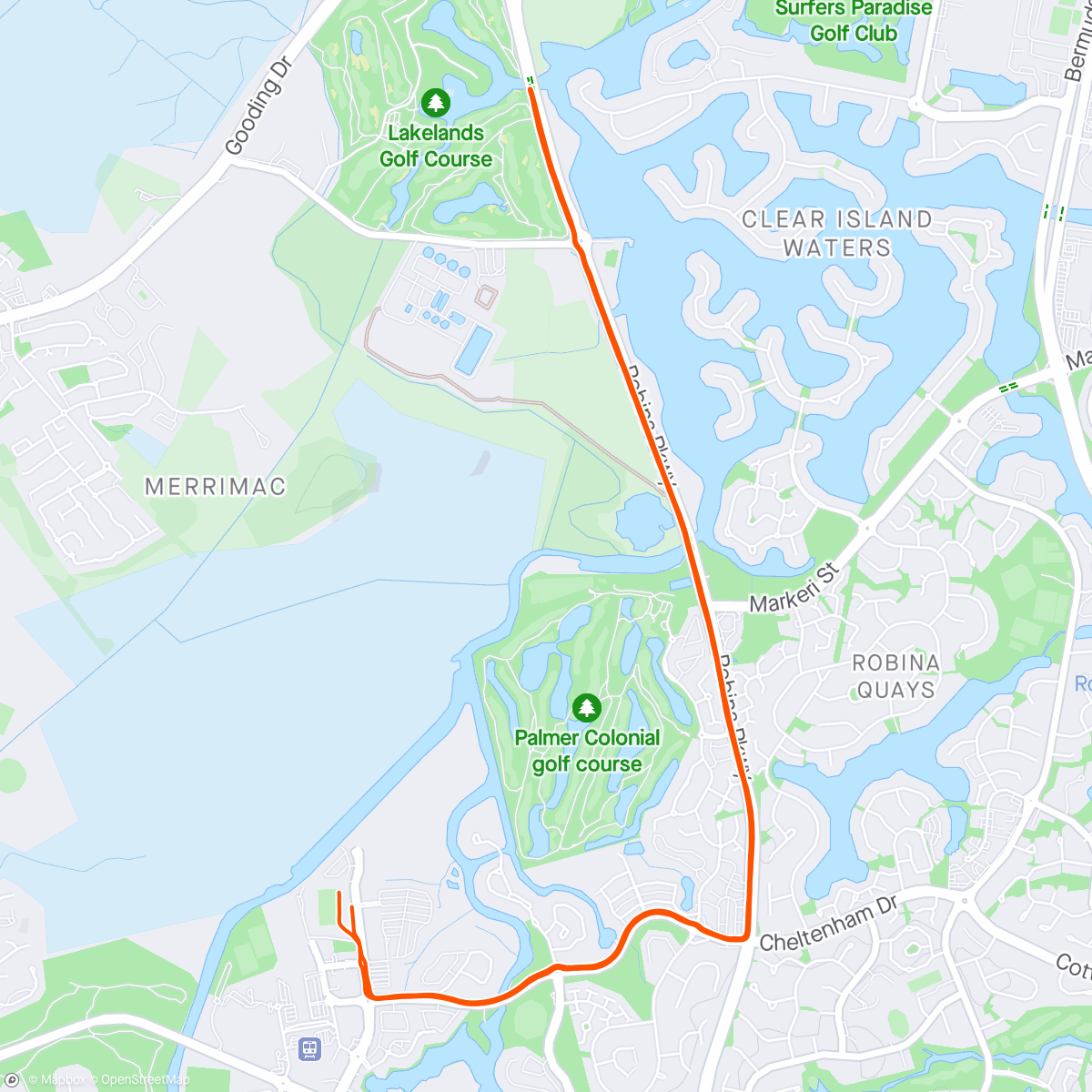 Mapa de la actividad (Gold Coast Running Festival 1/2)