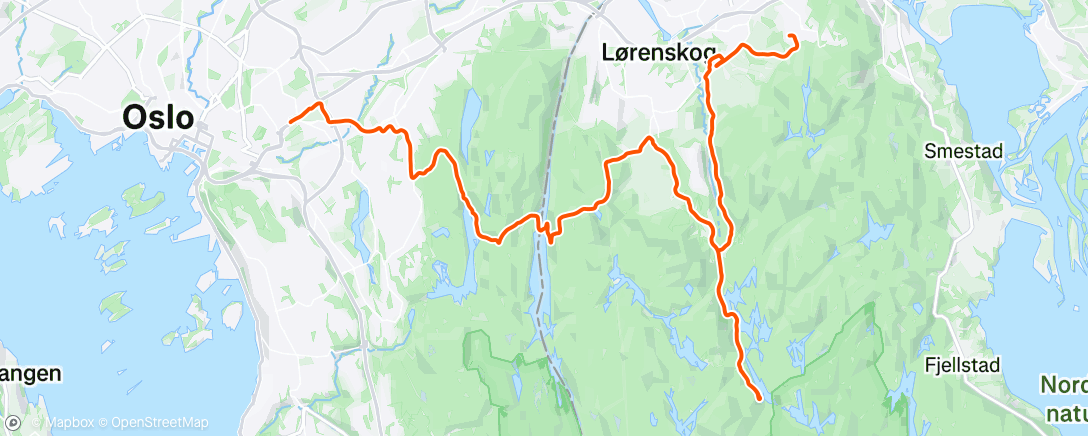 Map of the activity, Hjem over Mariholtet og røyrivann