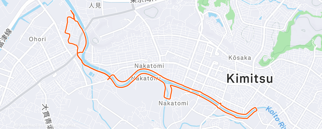 Map of the activity, Afternoon Run