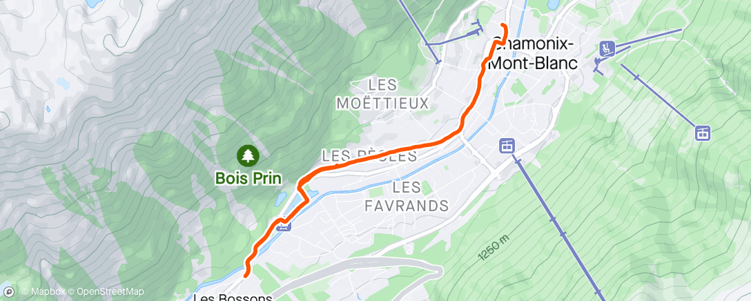 Map of the activity, Afternoon Run