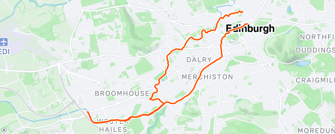 Map of the activity, Afternoon Run