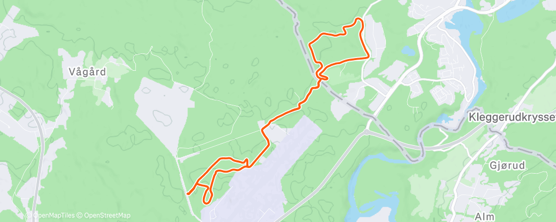 Map of the activity, Evening Run