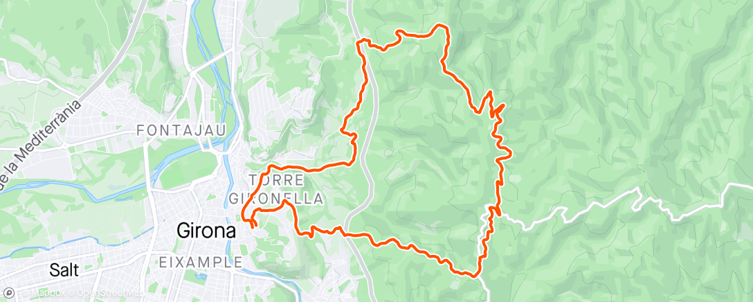 Map of the activity, Cycling