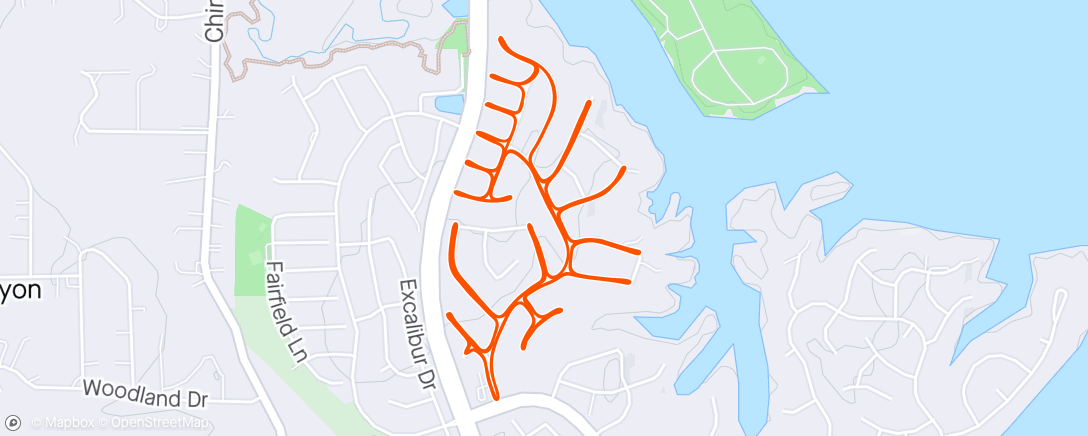 Map of the activity, Highland Village ride