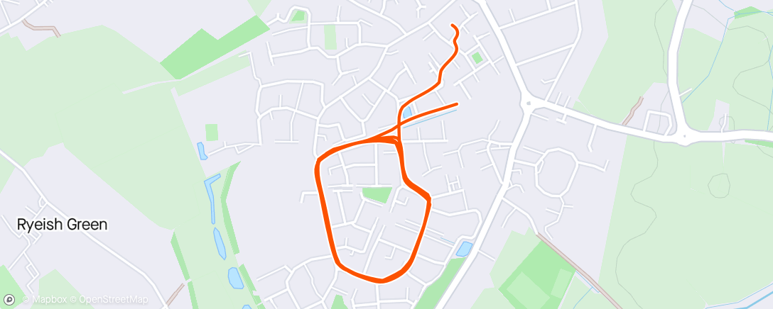 Map of the activity, 5k Back on the home of running