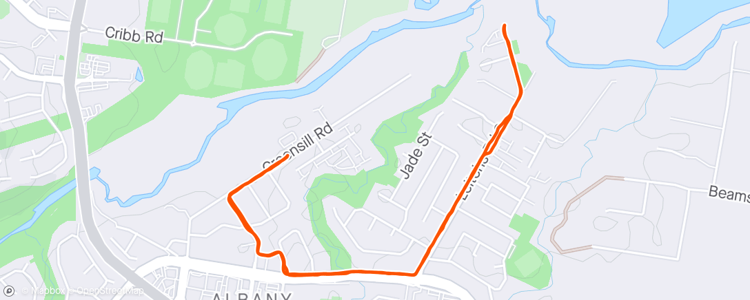 Map of the activity, Afternoon Jog with 🐕