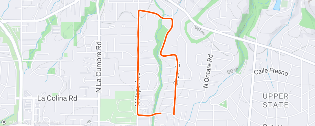 Map of the activity, Afternoon Run