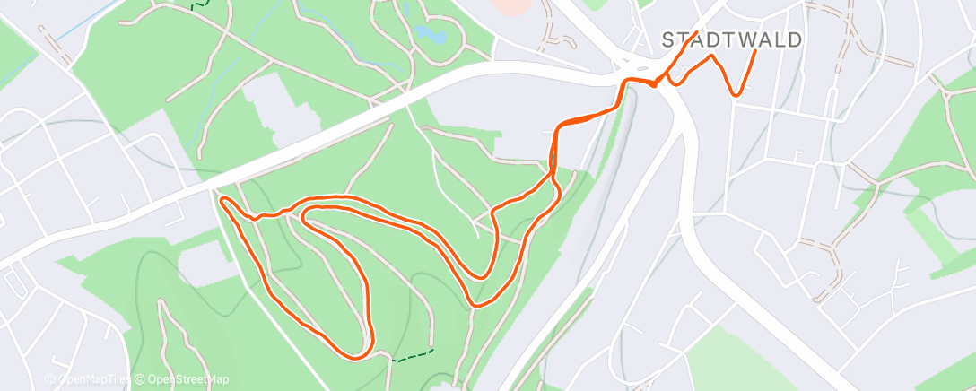 Map of the activity, Afternoon Run