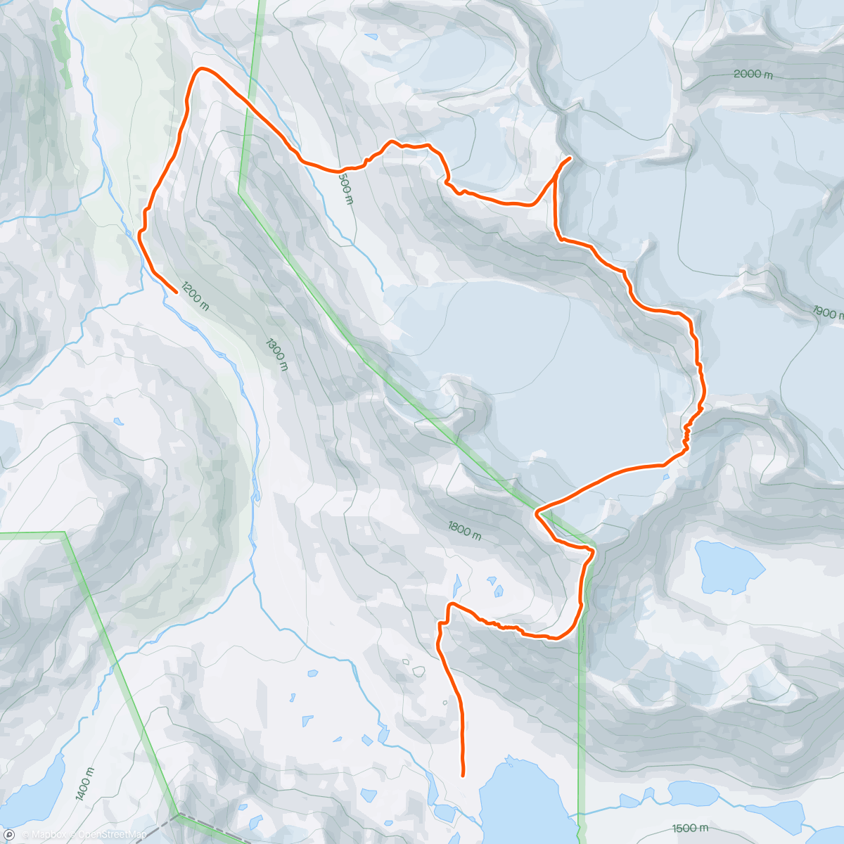 Map of the activity, Bukkehøe fra Leirvassbu