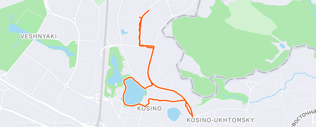 Map of the activity, Дневной забег