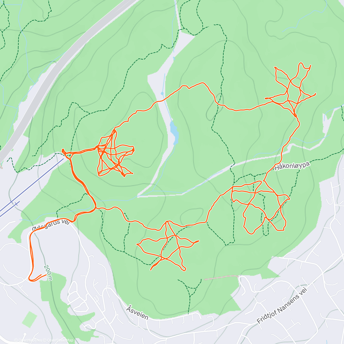 Map of the activity, o-long - training - Lørenskog