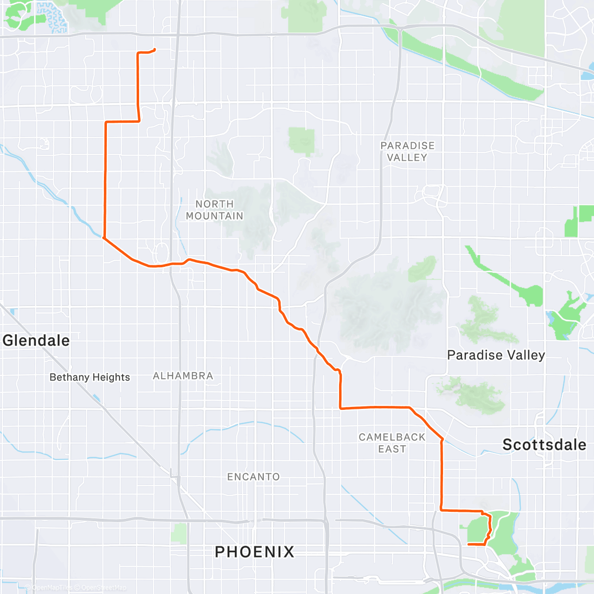 Map of the activity, Phoenix Marathon
