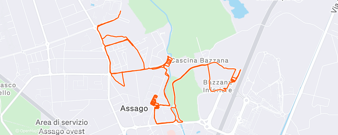 Map of the activity, Night Run