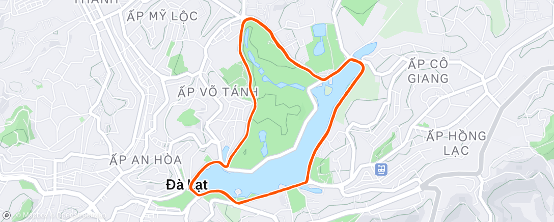 Map of the activity, Afternoon Run