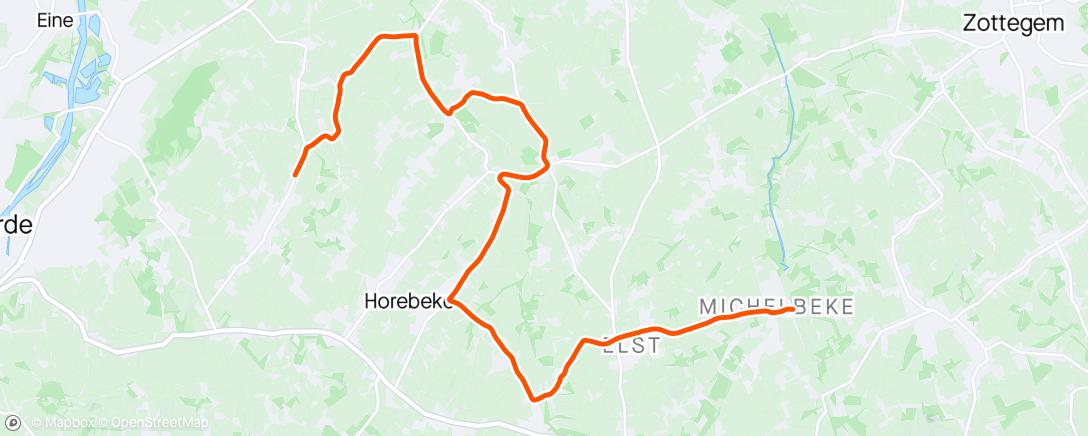 Mapa da atividade, ROUVY - Kerkgate to Michelbeke | Belgium